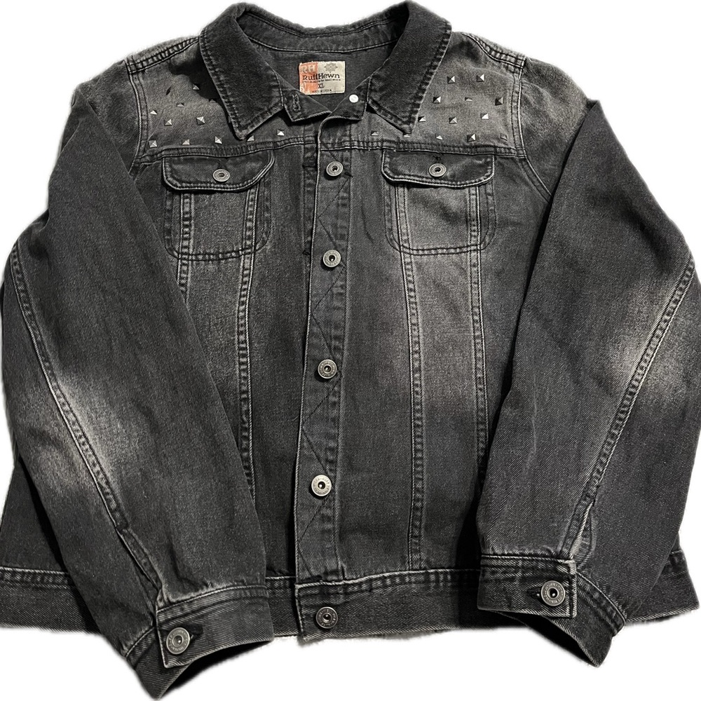 Ruff Hewn Studded Black Denim Jacket